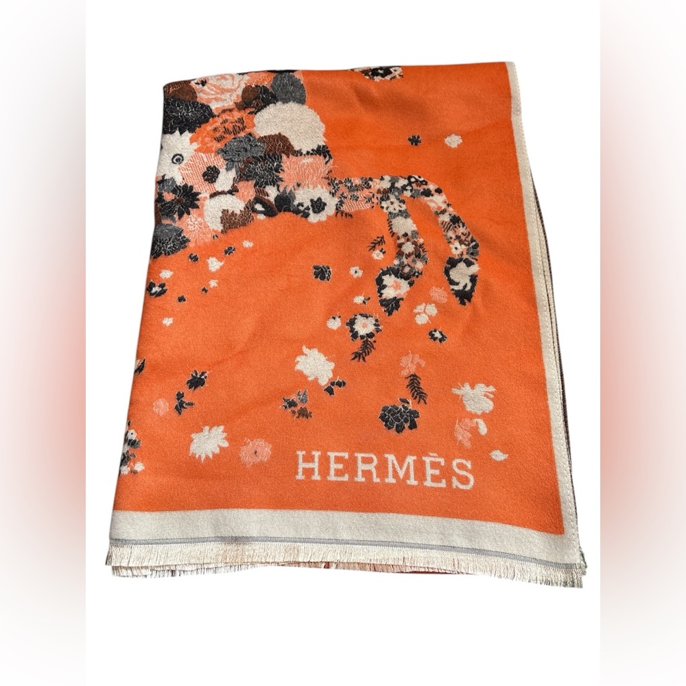 Fashion Lux Orange Floral Scarf